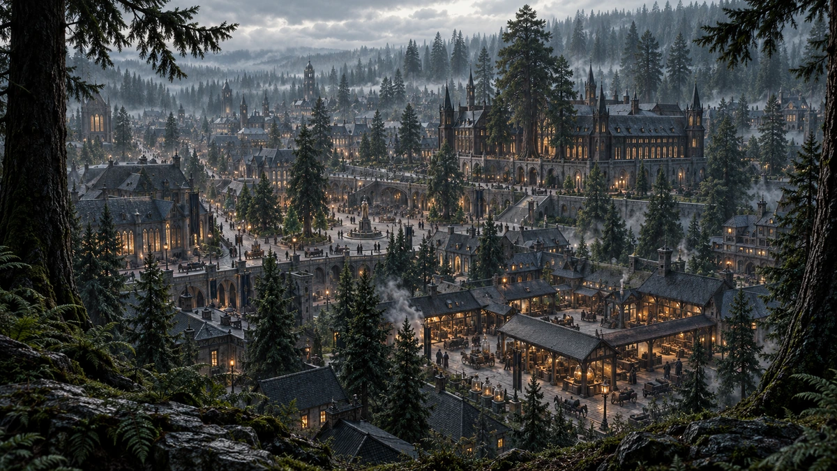 Veyrholm within the forest of Hrafn