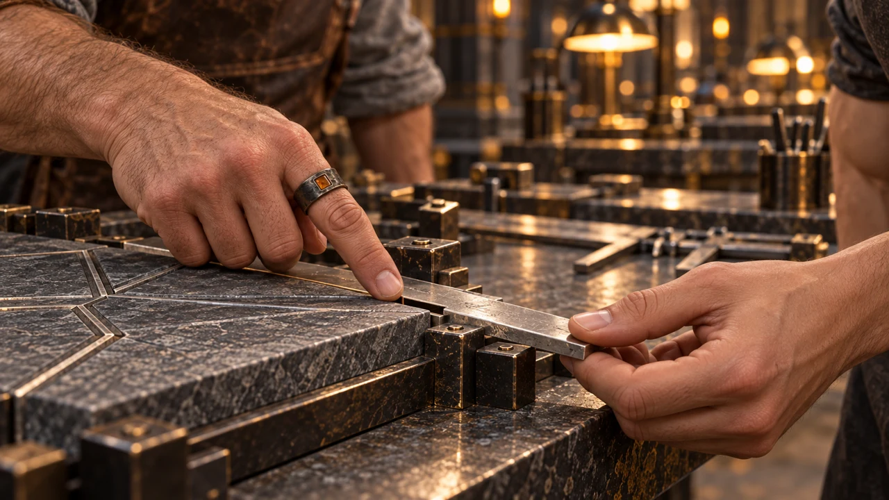 At the precision bench, Corven draws attention to a joint that will not yet close as it should.