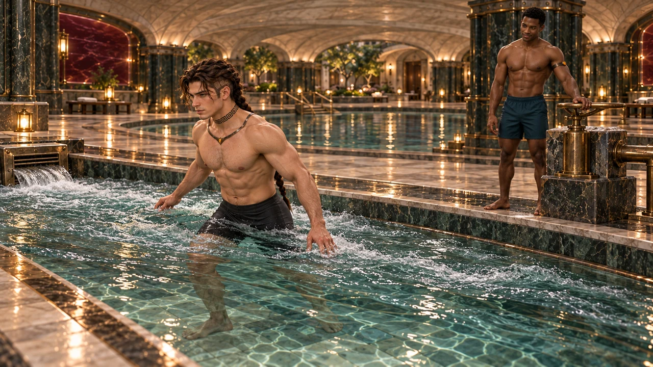 Against a measured training current, Saevren works to keep his movement and balance under control.