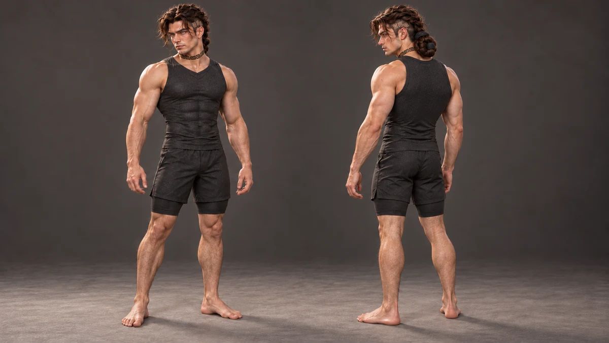 For close practice, Saevren secures his braid, wears shorts over compression layers and keeps his Clavicle Ward protected beneath the higher neckline.