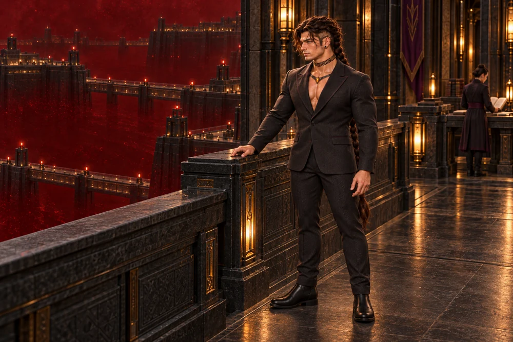 Saevren waits in a protected observation gallery without calling Thoden back to ease his uncertainty.