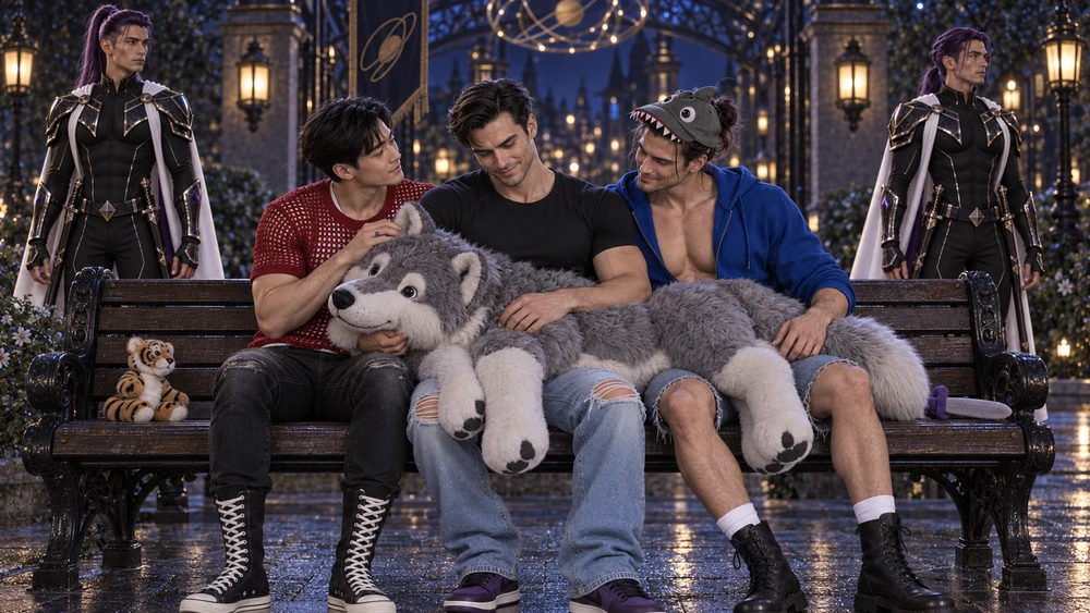 The three settle together with the wolf across their laps, stroking its soft fur while Vaedryn and Vaereth keep watch.