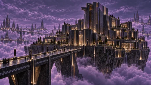 The principal Vaghr stronghold in Caelvar rises above a ceremonial approach.