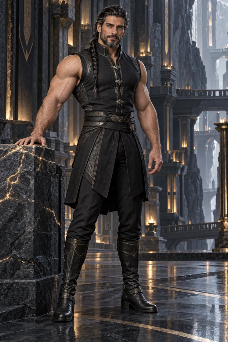 Dhaurven, the Vaghr entrusted with Durnakhar, brings a demanding attention to stone and to the work of his son. His strength is part of a life spent among the mountain’s specialists.