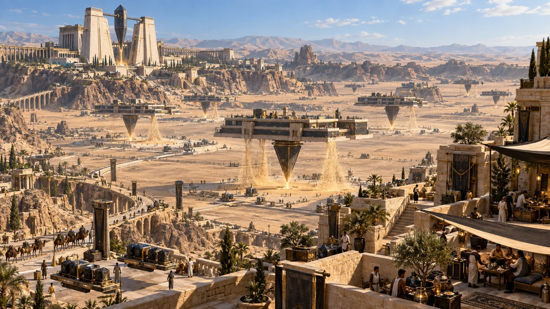 Inhabited terraces and suspended harvesting platforms above the resonant basins