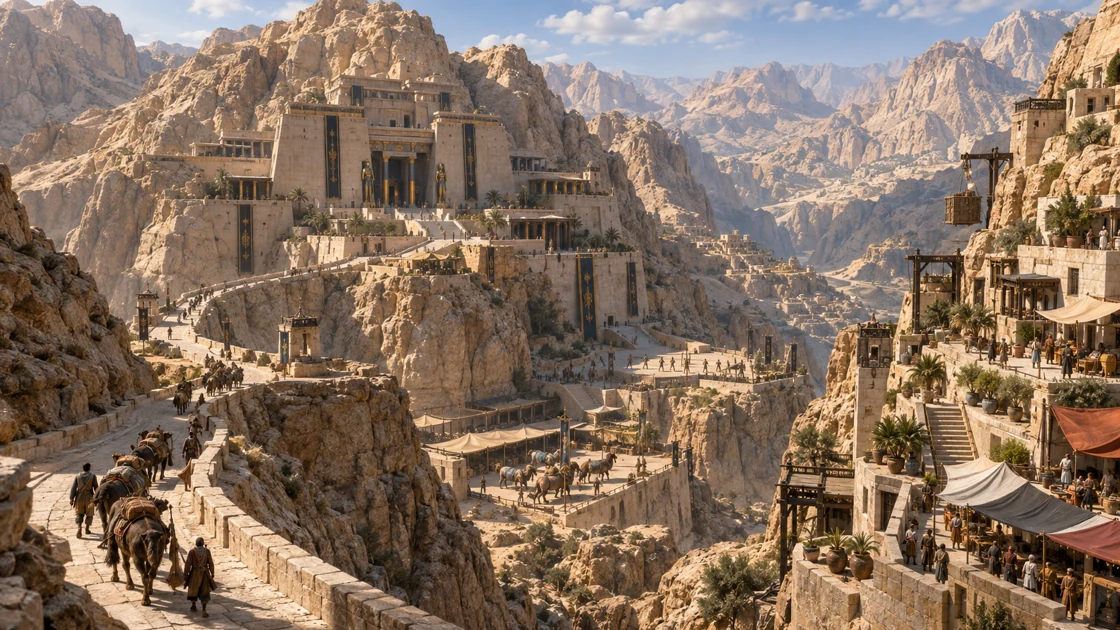 Inhabited mountain terraces beneath the Temple of the Stone Vigil