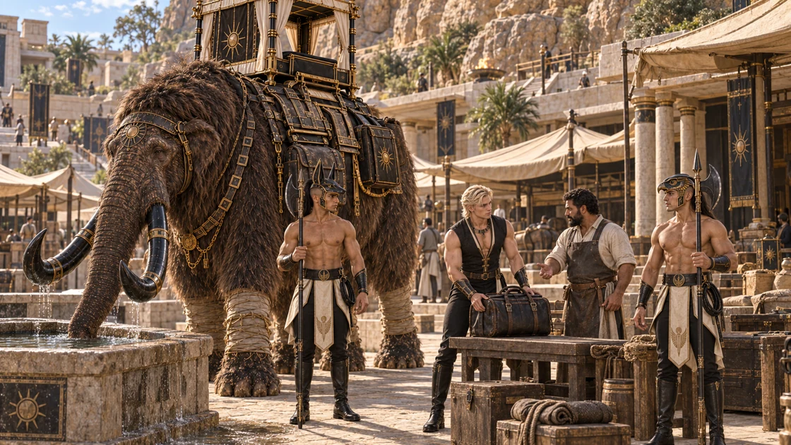 There is room for Kharum beneath the mountain walls. While he drinks, Rhaevan helps set down the luggage and listens to the keeper, with Nakhren and Varesh close by.