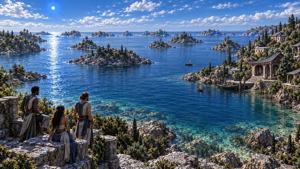The small islands and inhabited coves of Neravel