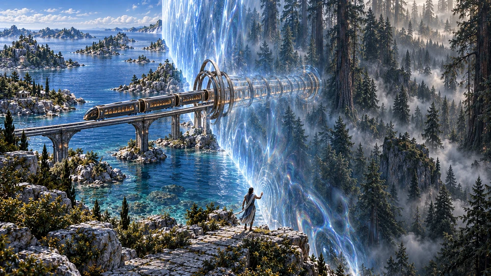 A vast liquid-looking suture divides Lazrien’s bright sea from Eirhallow’s immense forest.